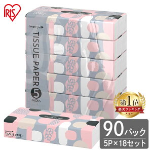 【90個】ティッシュ ソフトパック 5個入り×18個セット 5パック 大容量 300枚（150組）ソフトパックティッシュ ティッシュペーパー スマートエール smart yell 伊藤忠紙パルプ まとめ買い 備蓄アイリス【D】