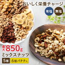 ミックスナッツ 無塩 5種850g/6種バナナ500g 食塩無添加 送料無料 アーモンド カシューナッツ 生くるみ マカダミアナッツ ピーナッツ ミックスナッツ...