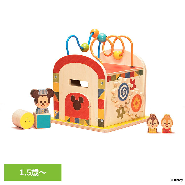 キディア 知育 型はめあそび KIDEA BUSY BOX/ミッキー&フレンズ TYKD00603ディズニー Disney 積み木 木製玩具 ごっこ遊び ミッキー チップ デール 歯車 ビーズループ プレゼント 誕生日 ギフト DADWAY