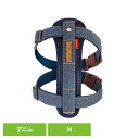 EZ ハーネス M デニム ハーネス 中型犬 簡単 胴輪 丈夫 歩きやすい 抜け 毛 後ろ おしゃれ