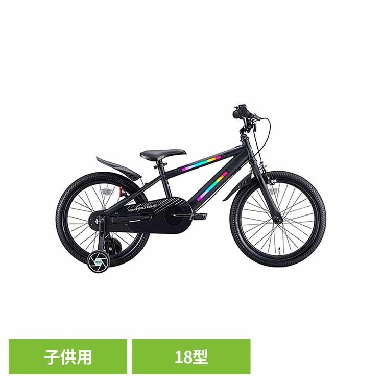 【完成車】光るバイク18 ブラック 子供用 自転車 D-BIKE 乗り物 男 バランス ストライダー かっこいい キックバイク ides 【TD】 【代引不可】