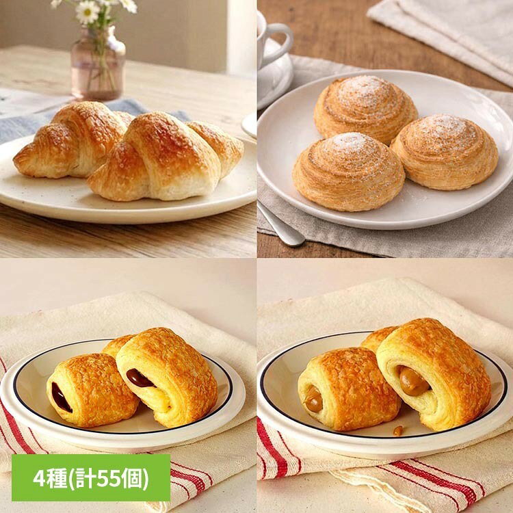一流シェフの名脇役でありたい。お料理にベストマッチするパンをお探しではありませんか？進々堂が創業以来、京都の直営ベーカリーで培ってきた「アルチザンブレッド」のおいしさをそのままにプロ専用の「焼成後冷凍パン」をお届け致します。●内容量バター入クロワッサン10個入、ミニデニッシュチョコ15個入、ミニデニッシュキャラメル15個入、ミニシュガーデニッシュ15個入●保存方法-18℃以下で保存してください。●調理方法自然解凍またはオーブンやトースターで温めてお召し上がりください。●原材料【バター入りクロワッサン】小麦粉（国内製造）、マーガリン、全卵、砂糖、パン酵母、バター、脱脂粉乳、ショートニング、食塩、麦芽エキス／乳化剤、香料、V.C、カロテン色素、（一部に小麦・卵・乳成分・大豆を含む）【ミニデニッシュチョコ】小麦粉（国内製造）、マーガリン、チョコレートフラワーペースト、全卵、砂糖、ショートニング、脱脂粉乳、パン酵母、食塩／乳化剤、加工デンプン、香料、着色料（カカオ、カロテン）、グリシン、保存料（ソルビン酸）、増粘多糖類、pH調整剤、V.C、酸化防止剤（V.E）、（一部に小麦・卵・乳成分・大豆を含む）【ミニデニッシュキャラメル】小麦粉（国内製造）、マーガリン、キャラメル風味フラワーペースト、全卵、砂糖、ショートニング、脱脂粉乳、パン酵母、食塩／加工デンプン、乳化剤、グリシン、香料、着色料（カラメル、カロテン）、増粘多糖類、pH調整剤、V.C、酸化防止剤（V.E）、（一部に小麦・卵・乳成分・大豆）【ミニシュガーデニッシュ】小麦粉（国内製造）、マーガリン、砂糖、全卵、脱脂粉乳、食用加工油脂、パン酵母、食塩／乳化剤、膨張剤、香料、イーストフード、V.C、酸化防止剤（V.E）、カロテン色素、（一部に小麦・卵・乳成分・大豆を含む）●アレルギー物質小麦・卵・乳成分・大豆●成分（1個あたり）【バター入りクロワッサン】エネルギー103kcal、たんぱく質1.9g、脂質6.0g、炭水化物10.5g、食塩相当量0.2g【ミニデニッシュチョコ】エネルギー109kcal、たんぱく質1.4g、脂質7.8g、炭水化物8.1g、食塩相当量0.1g【ミニデニッシュキャラメル】エネルギー97kcal、たんぱく質1.6g、脂質5.7g、炭水化物9.2g、食塩相当量0.2g【ミニシュガーデニッシュ】エネルギー98kcal、たんぱく質1.6g、脂質4.5g、炭水化物12.2g、食塩相当量0.2g原産国：日本※沖縄・離島配送不可本商品はメーカーより直接お届けするため、ご注文後のキャンセル・返品・内容変更は承れません。（検索用：パン アルチザンブレッド 焼成後冷凍パン チョコ キャラメル シュガー ベーカリー 進々堂 京都 ）最強翌日配送対象商品に関するご案内 最強翌日配送対象商品・対象地域に該当する場合は最強翌日配送マークがご注文カゴ近くに表示されます。 最強翌日配送可能なお支払方法は【クレジットカード、代金引換、全額ポイント支払い】のみとなります。 下記の場合は最強翌日配送対象外となります。 ・15点以上ご購入いただいた場合 ・時間指定がある場合 ・ご注文時備考欄にご記入がある場合 ・決済処理にお時間を頂戴する場合 ・郵便番号や住所に誤りがある場合 ・最強翌日配送対象外の商品とご一緒にご注文いただいた場合 ・お届け先住所文字数が40文字以上の場合
