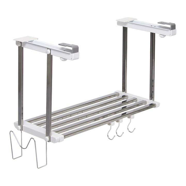 水切りラック シンク上 水切りかご キッチン 伸縮棚 伸縮はさみ棚 1段 お買得セット HM1-90LK送料無料 はさみ棚 1段 伸縮可能 フック付き 小物収納...