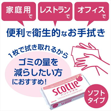 【100円OFFクーポン対象】＼最安値に挑戦中／【60個セット】ティッシュ ソフトパック スコッティ ペーパータオル ハンドタオル 200枚（2枚重ね100組）送料無料 まとめ買い 消耗品 ティッシュペーパー ティシュー 【D】