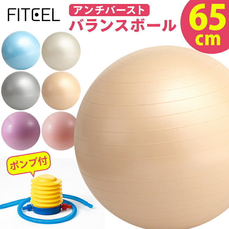 バランスボール 65cm si-balanceball-65 フィットネス ストレッチ エクササイズ 体幹トレーニング 耐荷重280kg オフィス バランス リモートワーク 在宅勤務 ヨガ 運動 65cm 空気入れ付き 体幹 椅子 アクア シャンパンゴールド パールホワイト シルバー【D】