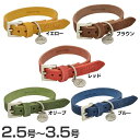 Pelle ingrassata colorata collar（カラードレザーカラー） LDV101 送料無料 首輪 犬用 本革 カラー かわいい 柔らか インスタ ヌバックレザー ハヤブサ イタリア製 2.5号 3号 3.5号 イエロー ブラウン レッド オリーブ ブルー【TC】【B】