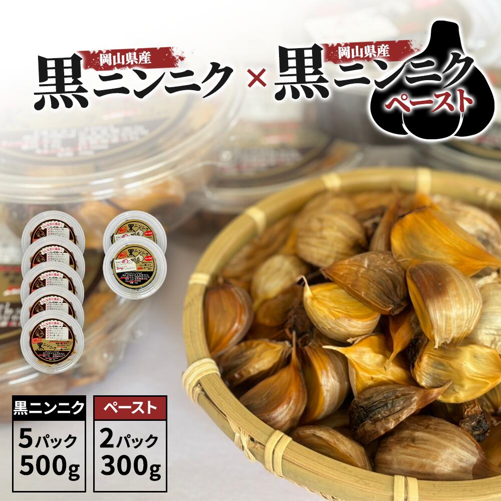 ホワイト 六片 黒にんにく セット (100g×5パック)＋ ペースト (150g×2パック) 無農薬 黒にんにく 国産 黒ニンニク 黒にんにく お試し 小分け ニンニク ホワイト六片 農薬不使用 黒ニンニク くろにんにく 健康食品 ギフト 人気 お手頃 お得 徳用 家庭用 岡山県産 岡山産