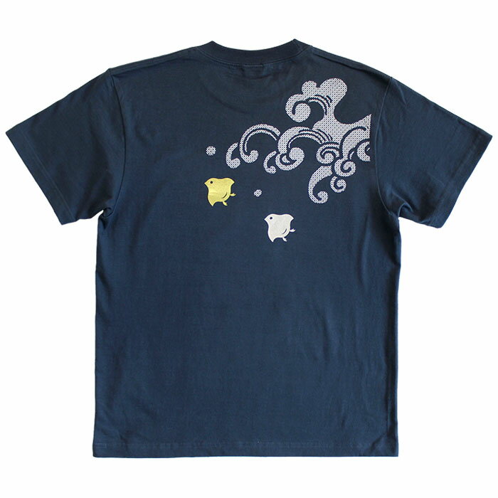 金銀千鳥Tシャツ 和柄 和模様 伝統 千鳥 金 銀