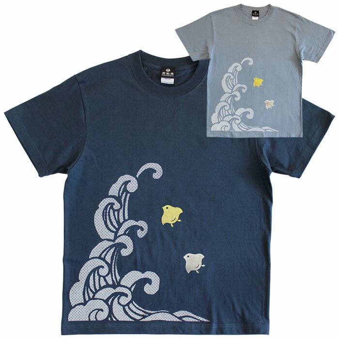 金銀千鳥Tシャツ 和柄 和模様 伝統 千鳥 金 銀