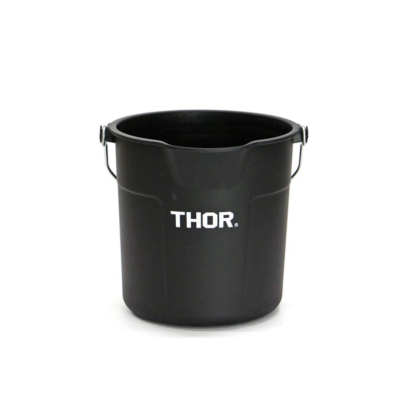 Thor Round Bucket 10L ソー ラウンド バケツ 円形 道具入れ オシャレ おしゃれ アウトドア キャンプ バーベキュー ベランダ 屋外 屋内 ガレージ 庭 ガーデニング プラスチック ブラック オリーブ コヨーテ グレー Black 1