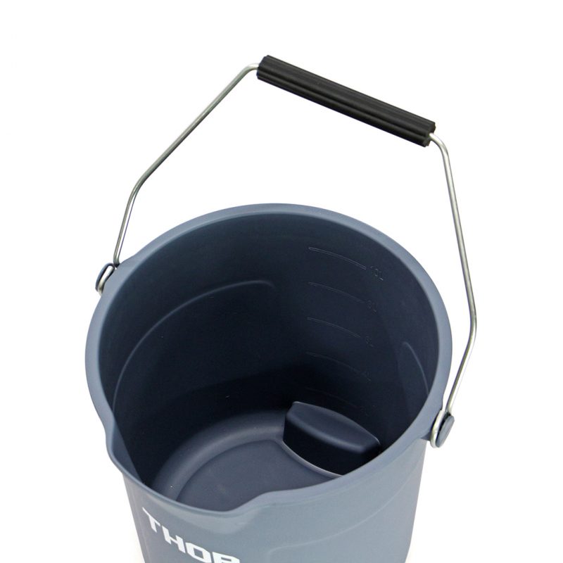 Thor Round Bucket 10L ソー ラウンド バケツ 円形 道具入れ オシャレ おしゃれ アウトドア キャンプ バーベキュー ベランダ 屋外 屋内 ガレージ 庭 ガーデニング プラスチック ブラック オリーブ コヨーテ グレー Black 2