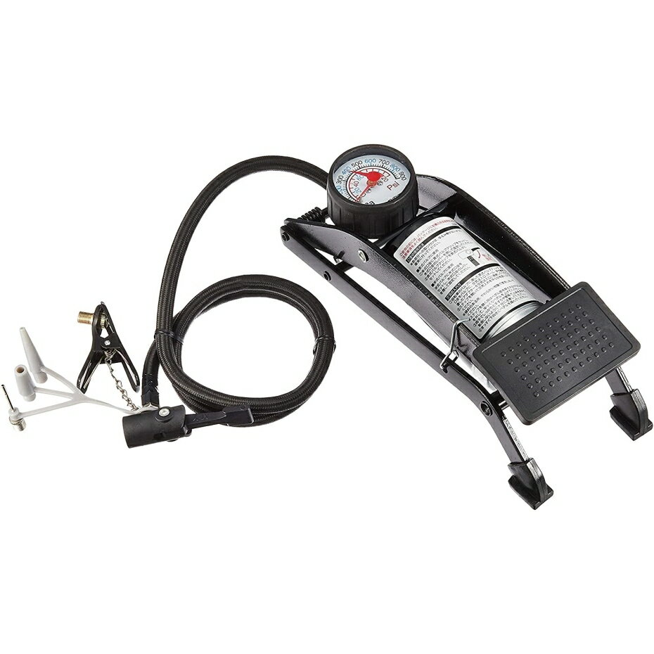 キャプテンスタッグ Y-3149 フットポンプ SG基準合格品 鉄・ゲージ付き 英・米式バルブ対応 ブラック