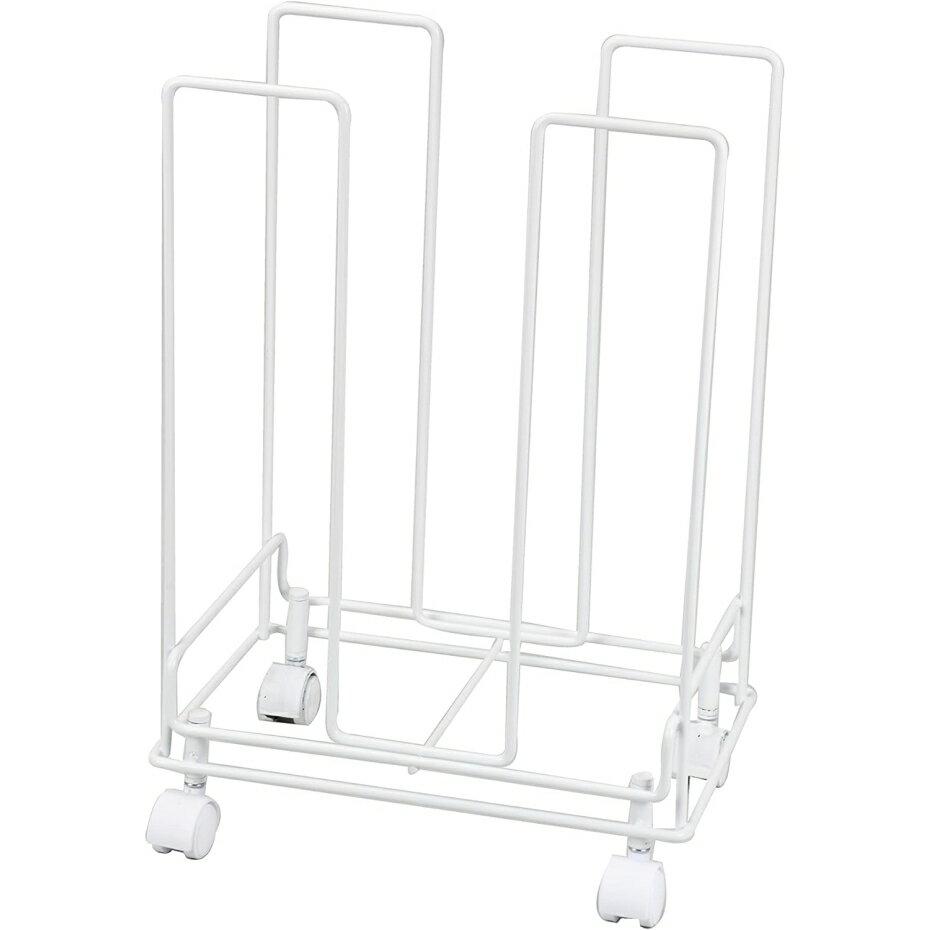 パール金属 HB-5813 スキット ダンボール収納ストッカー キャスター付 ホワイト