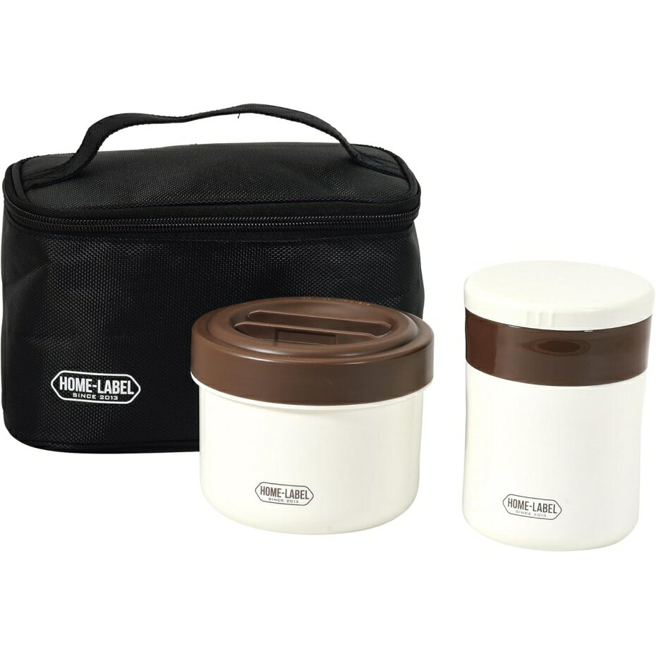 パール金属 DC-6067 ホームレーベル 麺の弁当箱＆つゆポット ホワイト