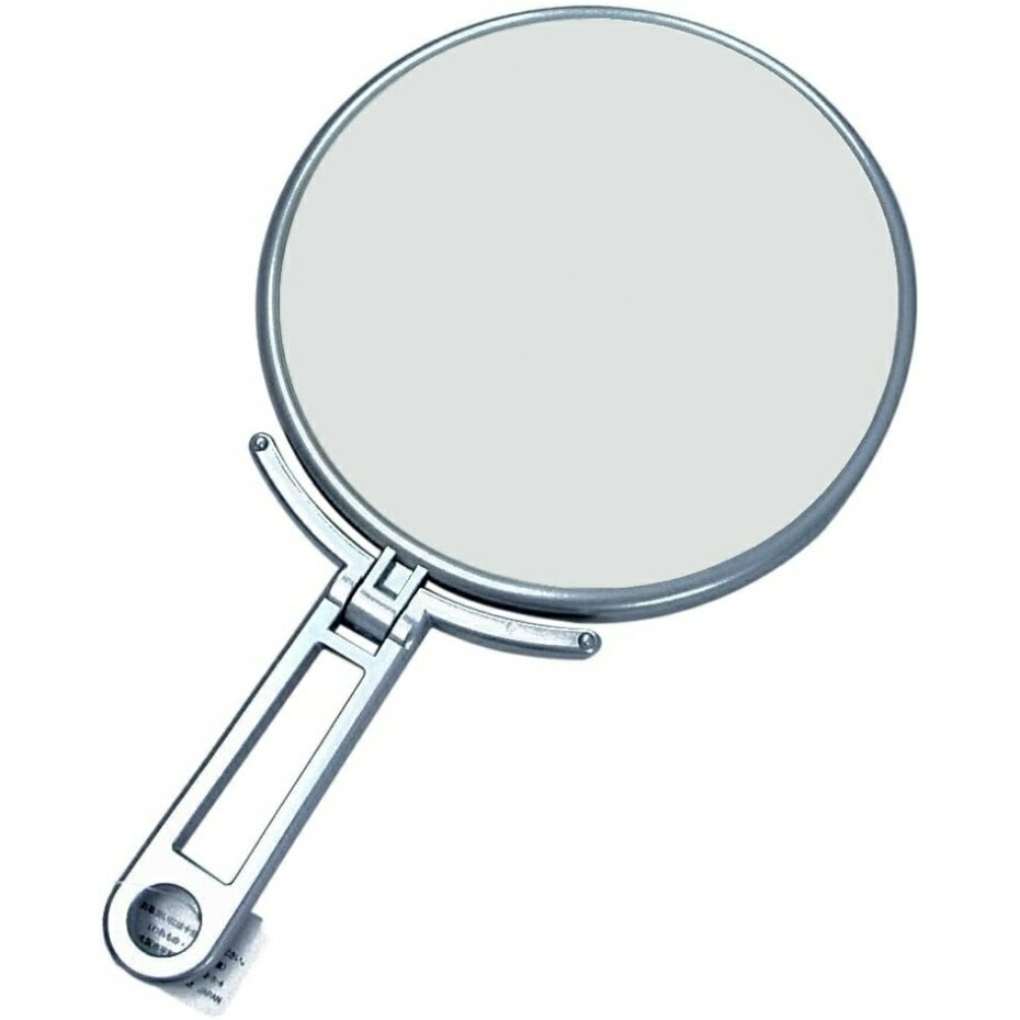 メリー 5倍鏡付折立ハンドミラー CH-9740 シルバー 【幅16.3×高さ27.5×厚さ1.4cm】【ポスト投函配送 ネ..