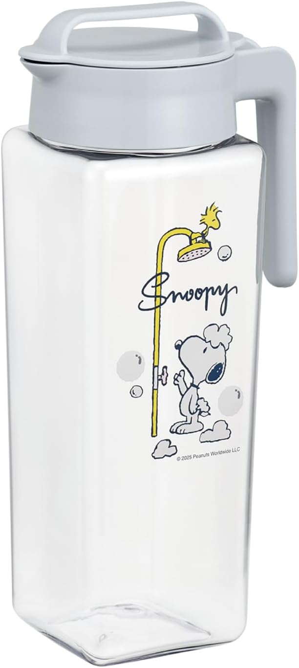 岩崎工業 Lustroware(ラストロウェア)タテヨコスクエアピッチャー 2.1L スヌーピー 冷水筒 K-1298 熱湯OK 日本製