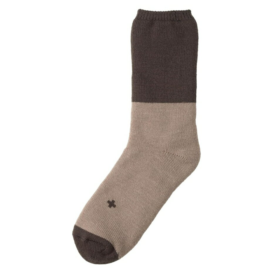 シービージャパン CB JAPAN あったか温ソックス tutum メンズ ダークブラウン×ベージュ 目安サイズ25～27cm 【ポスト投函配送 ネコポス】
