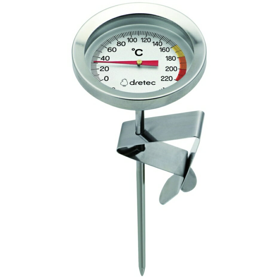 【宅急便コンパクト】 ドリテック 揚げ物用温度計 アナログ式 大きく見やすい表示盤 O-328 SV シルバー 【縦5.4×横5.4×長さ14.7cm】