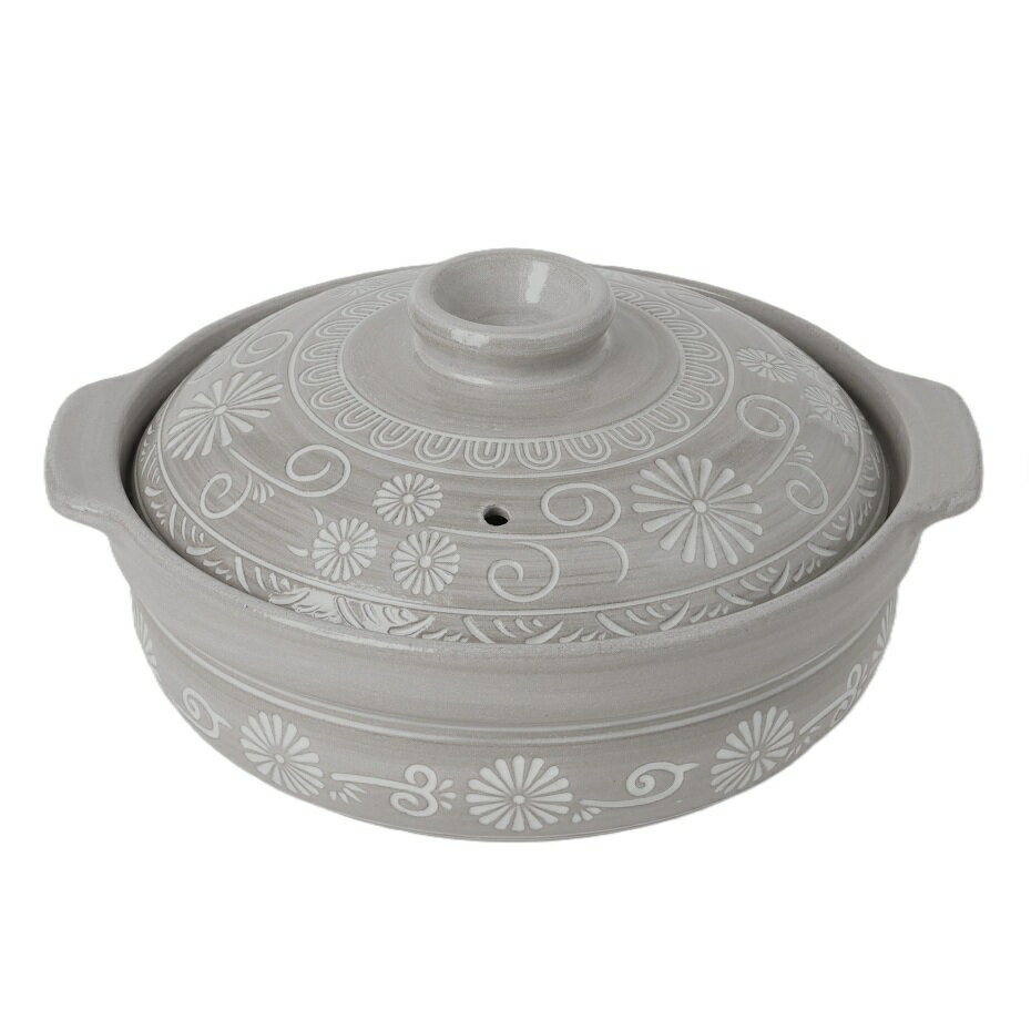 イシガキ 4686 吹きこぼれにくい土鍋 三島 6号 1～2人前用 【ガス火専用】のサムネイル