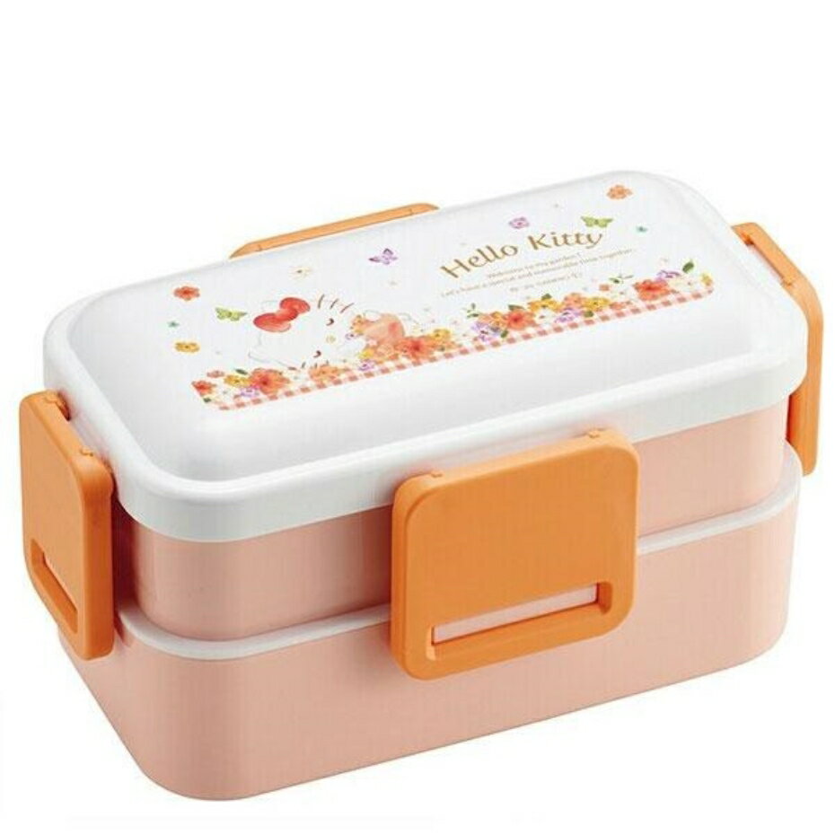 Skater スケーターPFLW4 2段ふわっと弁当箱 ハローキティ 600ml 水彩花柄 サンリオ かわいい 女子 お弁当(3)
