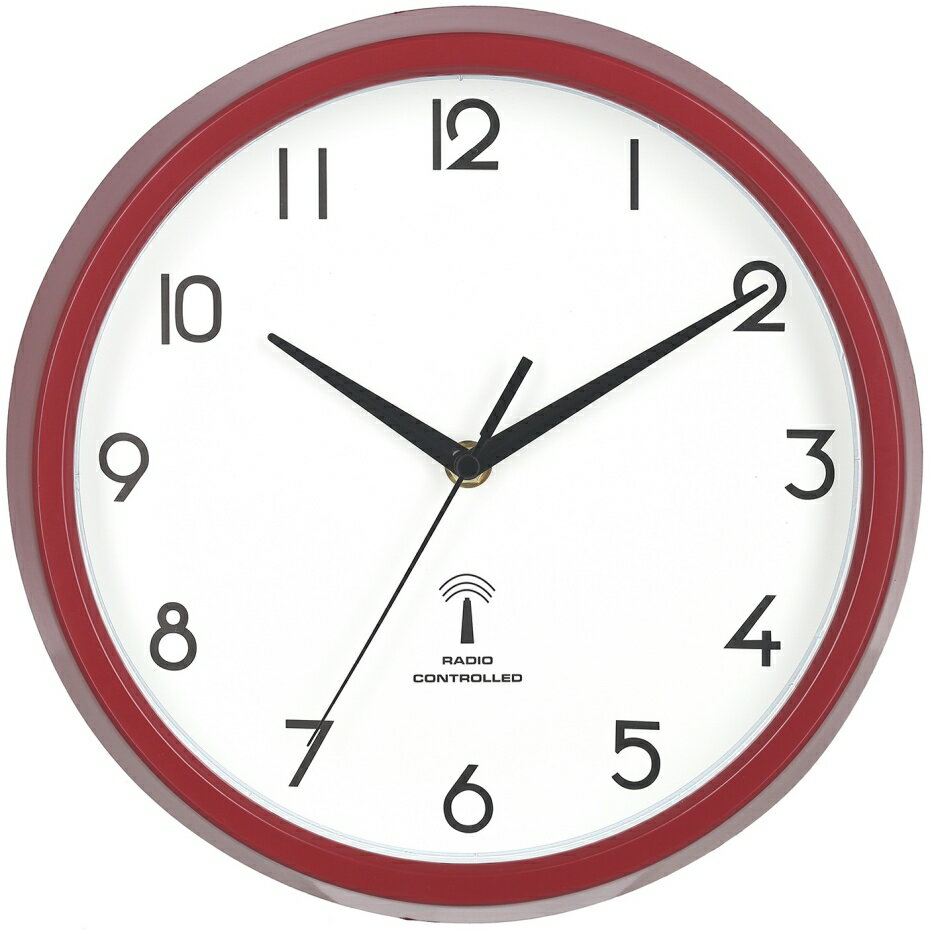 不二貿易 電波掛時計 カペラ 直径27cm 27266 RD レッド