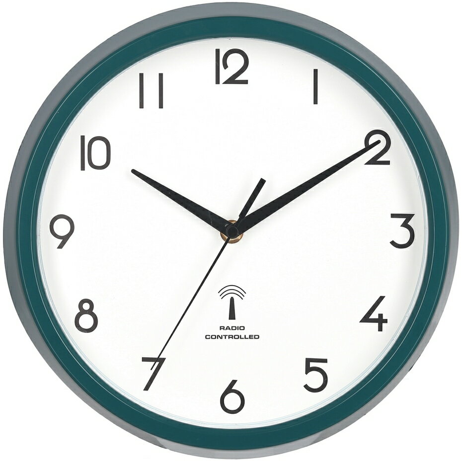 不二貿易 電波掛時計 カペラ 直径27cm 27267 GR グリーン