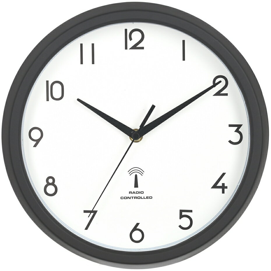 不二貿易 電波掛時計 カペラ 直径27cm 27269 BK ブラック