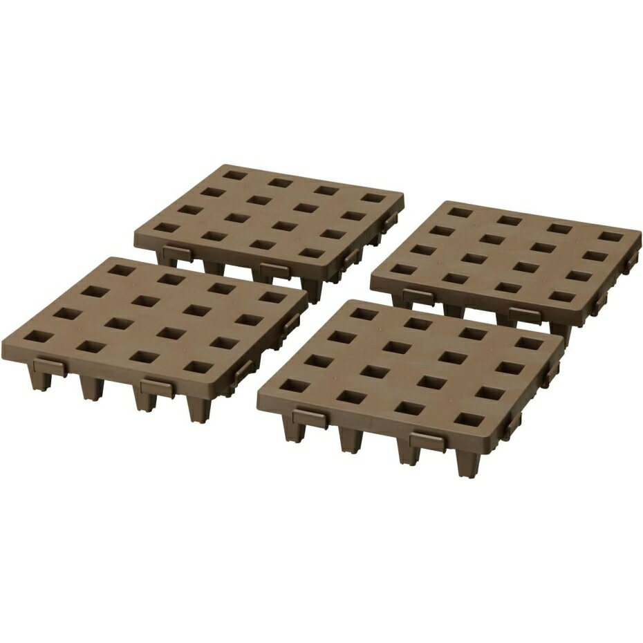 【アウトレット・在庫処分】 伸晃 Belca ジョイントパレット JP-2020BR4 BR ブラウン 20×20cm 4個セット