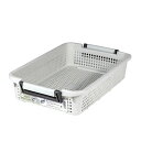 不動技研 F-26507 重ね収納バスケット MS LGR ライトグレー 【幅28×奥行43×高さ9.5cm】(3)