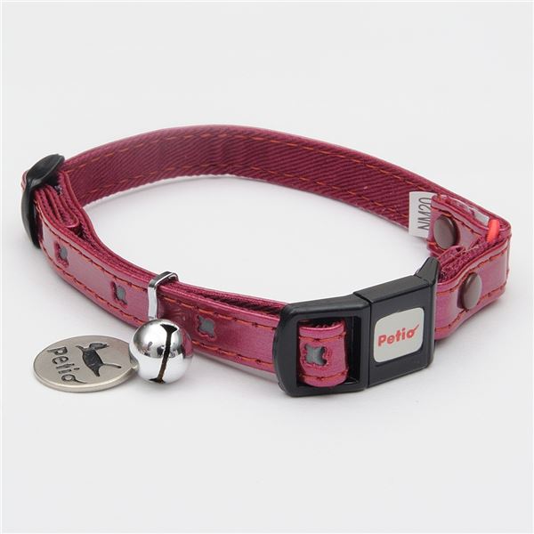 （まとめ）CAT COLLAR クロスレザーカラー レッド【×3セット】 (猫用品/首輪)