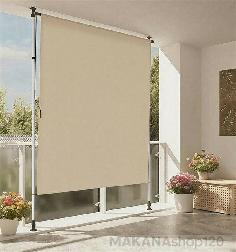 「ハイエンドテント」「スーパーセール期間中　10倍ポイントGET」オーニングテント 縦型巻き上げ式 プライバシースクリーン オーニング 幅100/120/150/200cm つっぱり式サンシェード 高さ調節可能 目隠し機能付き 窓・庭用 日除け 雨よけ UVカット「ハイエンドテント」