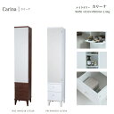 メイクタワー Carina カリーナ W30×D30×H160cm 20kg【塩川光明堂】 フラップ式ミニテーブル付き ミラー ・飛散防止加工・3mm厚