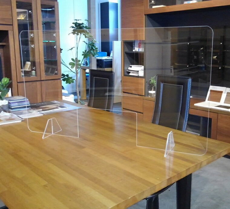 飛沫感染防止アクリルボード [Guard]B-900(開口ありタイプ) W900×H500mm 国産アクリル板【スタンド付き】組立品 日本製 国産 安心