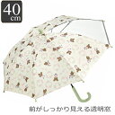 傘 透明窓 40cm 子供 キャラクター くまのがっこう ( クマの学校 クマ くま 子ども傘 子供用 窓付き かさ 手動開閉式 長傘 安全カバー付き 名前札付...