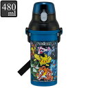水筒 直飲み プラスチック 480ml 食洗機対応 キャラクター ポケットモンスター SV ( ポケモン ピカチュウ スカーレット バイオレット ワンタッチ 子...
