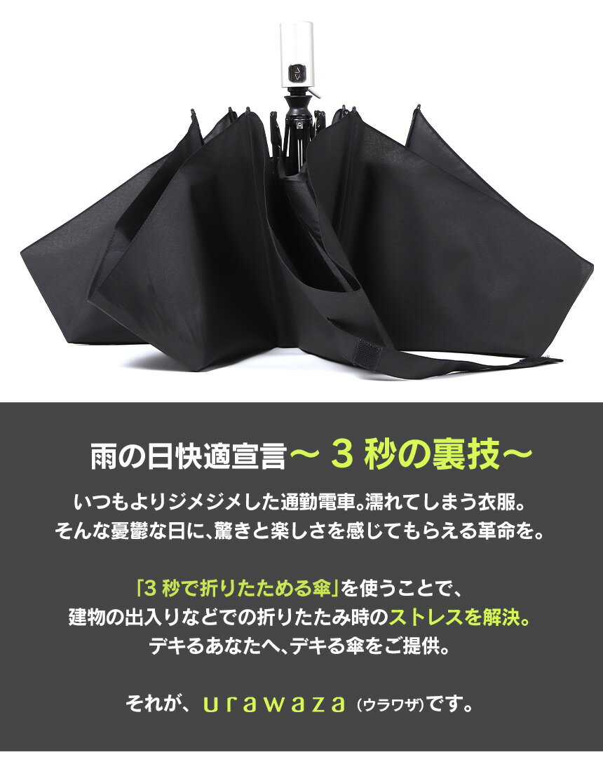 【送料無料】URAWAZA 折りたたみ簡単自動開閉傘 URAWAZA 折りたたみ 簡単 自動開閉傘 3秒 男女兼用 雨 折り畳み傘 ワンタッチ 晴雨兼用 折りたたみ傘 雨傘 かさ カサ ビジネス 通勤 通学 UV 遮光 遮熱 シンプル おしゃれ 父の日 ギフト プレゼント