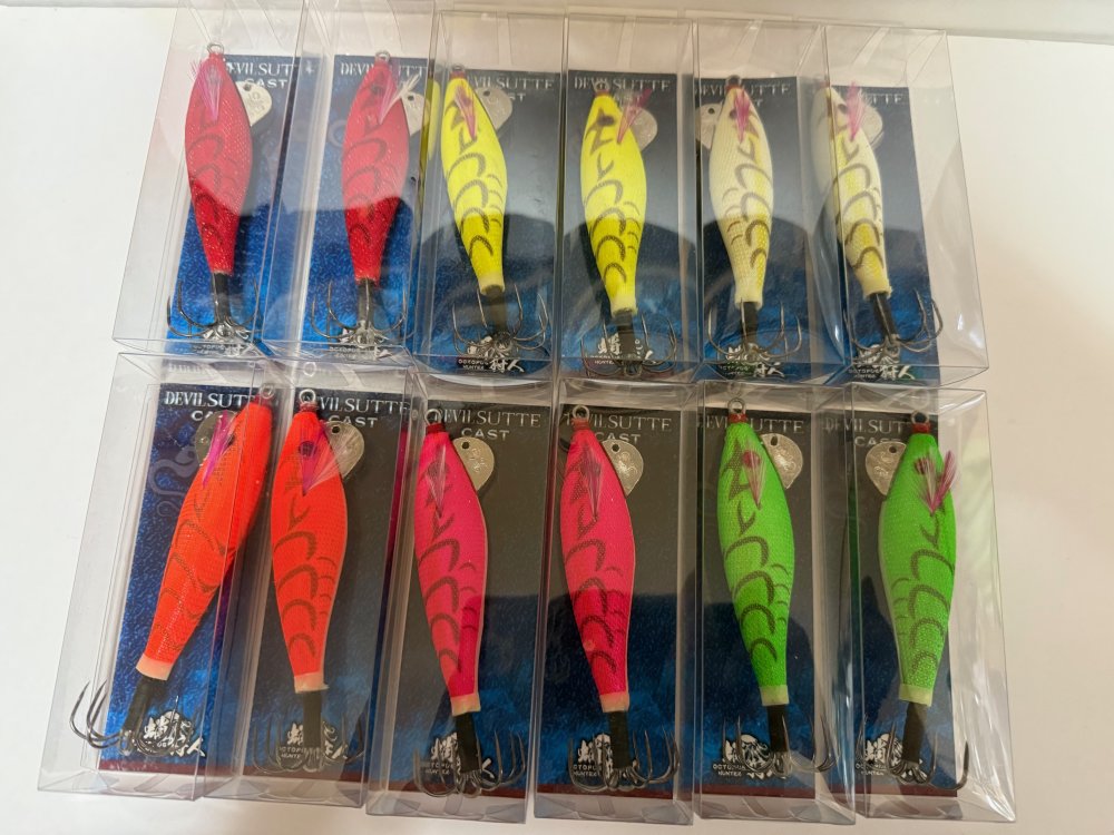 【12箱】ワンナック デビルスッテ キャスト 27g 6色(黄、緑、白、赤、ピンク、オレンジ)各2個 全傘 デビルスッテキャスト デビルスッテII