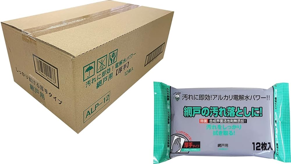 服部製紙 掃除シート アルカリ電解水 合成界面活性剤 不使用 除菌 シートサイズ約縦20×横30cm 網戸 用..