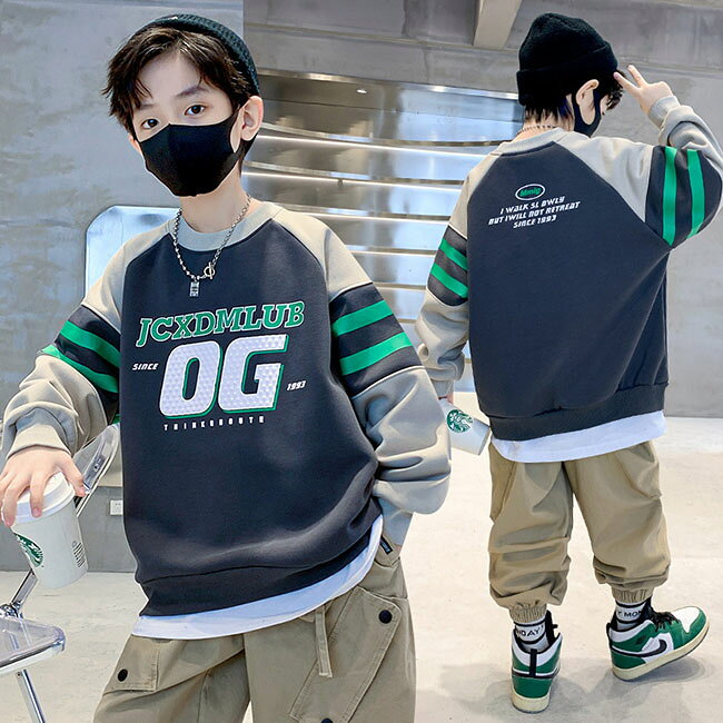 ファッション トレーナー 男の子 ボーイズ 春 秋 tシャツ スウェット ボーダー柄 可愛い かっこいい 子供服 子ども服 ベビー キッズ ジュニア 子供 トップス 普段着 こども 子ども