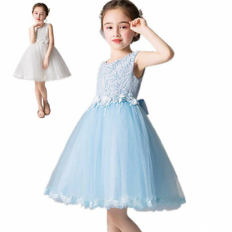 【先着60名：200円Offクーポン】子供服 女の子 ドレス フォーマル レース チュール 子どもワンピース ..