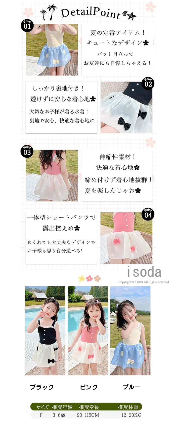 水着 ワンピース 女の子 キッズ水着 スイムウェア キッズ オールインワン こども ...