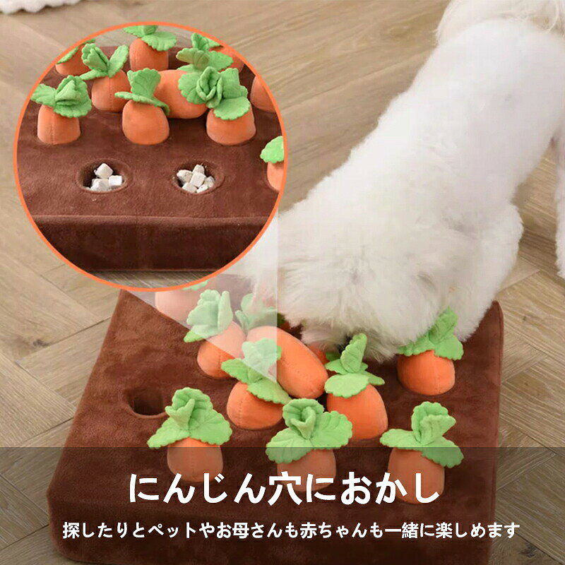 ノーズワーク にんじん ペットおもちゃ ペット用品 知育玩具 ぬいぐるみ 人参 犬 きのこ いちご いぬ 猫 ねこ 性格改善 運動不足 嗅覚訓練 ストレス解消 犬歯磨き 食いちぎる対策 知育 ペット訓練毛布 ペット マット 犬 おもちゃ