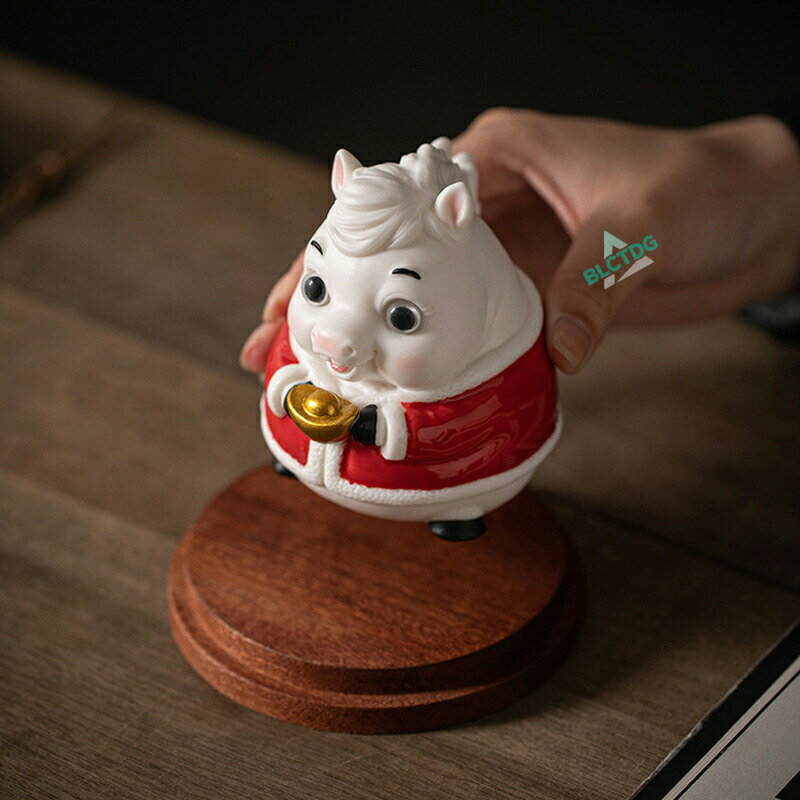 開運祈願 蛇 2026年 縁起もの 新年 ウマ 陶磁器 馬の置物 青 アイテム【干支 置物 馬】【正月飾り】 馬 置物 合金 グッズ 玄関 干支の馬置物 干支の置物 馬置物 金運祈願 願 新年 ギフト