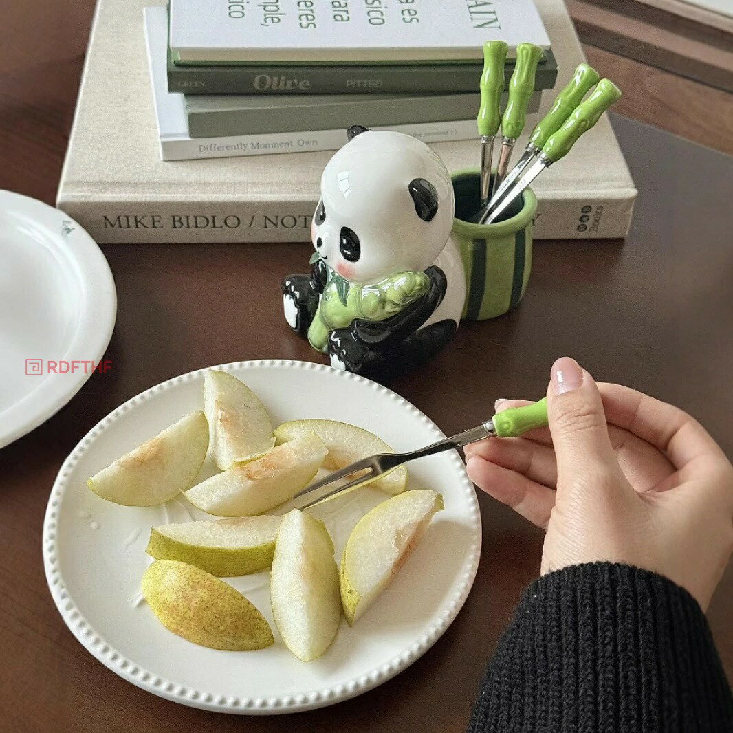 フルーツフォーク セット ステンレス製 果物フォーク 304ステンレス デザートフォーク カトラリー 小型フォーク おしゃれ 北欧風 かわいい キャラクター カフェ風 ティータイム ピクニック 小物入れ付 お菓子フォーク ミニフォーク 家庭用 業務用 使い捨てない 来客用