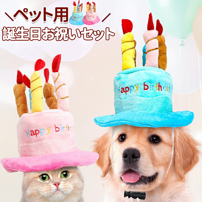 樂天商城 - 犬 誕生日 グッズ 帽子 スタイ 誕生日セット 2点セット 衣装 犬用スタイ ハット バースデー ペット用 おもちゃ 小型犬 子犬 パピー 猫 パーティーセット ペット用品