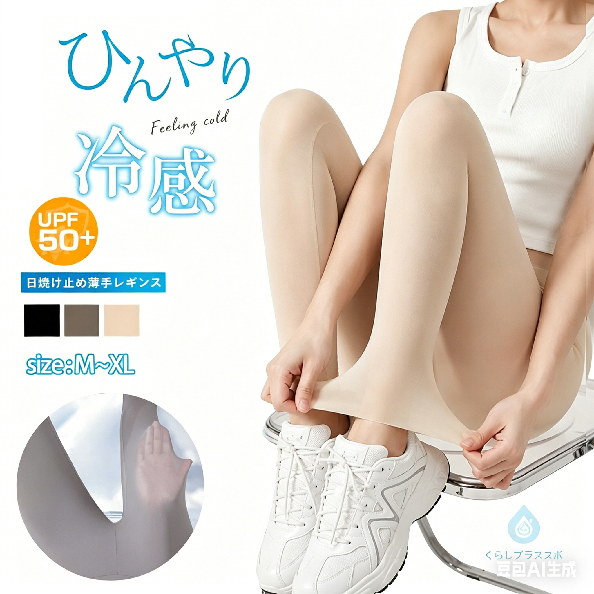 樂天商城 - 【 2枚購入&600円OFFクーポン】 ひんやり冷感 UPF50+ 薄手レギンス レギパン 冷感 UV カットレギンス 美脚＆美尻 接触冷感 0.01cm 極薄 日焼け止 紫外線対策 伸縮性抜群 薄手のに透け感なし ハイウエスト ヒップアップ レーディス 体型カバー 夏用 スポーツ ヨガ 通勤 普段着