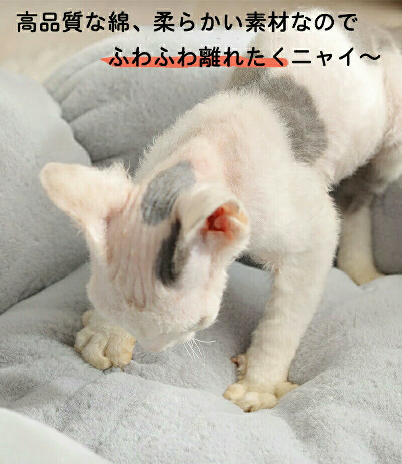 猫ベッド ペットベッド ふわふわ 丸型 花型 ペットベッド 犬ベッド 猫ベッド 無地 ...
