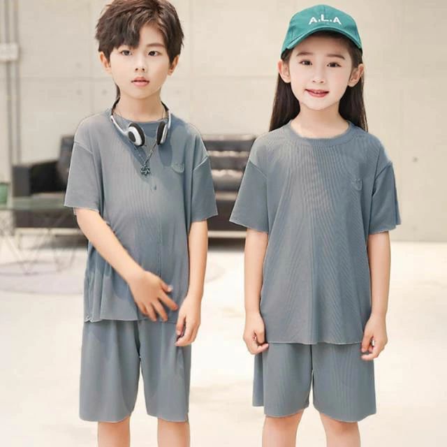 接触冷感 ジュニア 110 男の子 速乾 涼しい 2点セット 女の子 半ズボン 上下セット 夏 子供 半袖 ルームウェア 薄手 春 吸汗 速乾 無地 パジャマ 子ども ひんやり キッズ 部屋着 寝間着 寝巻 ナイトウェア ペアルック 100 通気性 120 130 140 150 160 170 冷感 — vista 3