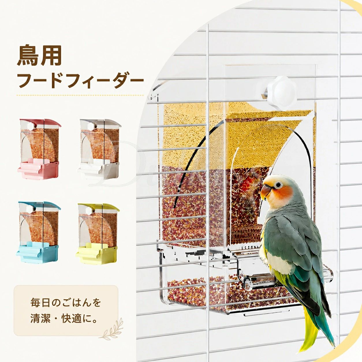 鳥用フードフィーダー 餌やり 餌入れ 給餌機 自動餌与え 透明容器キャット食器 出...