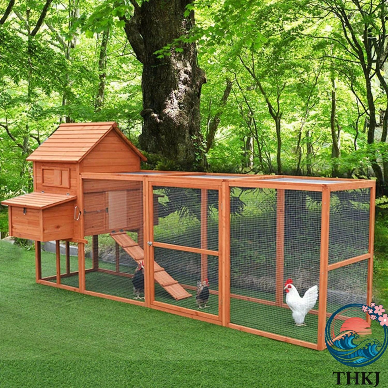 鶏小屋、木製屋外ウサギ小屋、換気ドアと取り外し可能なトレイ付き、モルモット小...